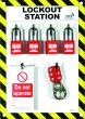 4 Lock Lockout Station - Padlocks, Tags & Lockout Hasps