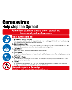 COVID19 Coronavirus Stop the spread sign