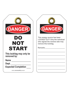 RLTT52 - Danger - Do Not Start Tuff Tags