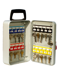 Mobile Key Cabinet with handle for 20 keys with a keyed lock