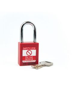  RED Steel Shackle safety padlock keyed differently