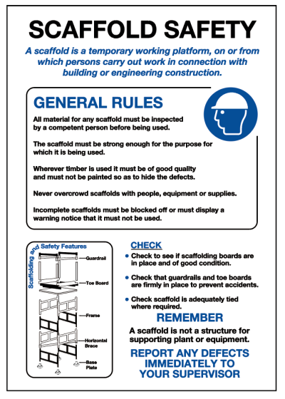 General Awareness Safety Posters - 'Scaffold Safety'