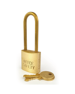 Brass 32mm body Safety Padlock-Keyed to Differ-Long