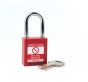  RED Steel Shackle safety padlock keyed differently