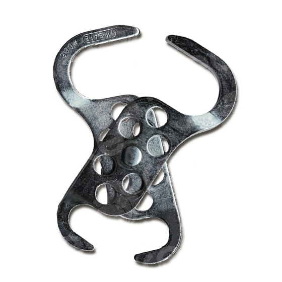 MLH2 Steel lockout hasp, scissor action 45x32mm&19mm dia jaws