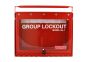 Steel Wall mounted or Portable Group Lockout Box - 8 hook. Colour Red.