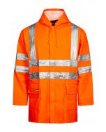 High Viz Arc Flash Orange Waterproof Jacket 21.1cal/cm2