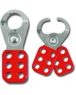 Steel Lockout Hasp in Red, 25mm Dia Jaws