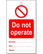 Do not operate tag