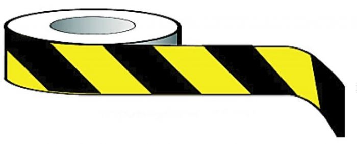 Economy Barrier Tape 75mmx500m Yellow/Black non-adhesive