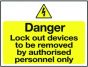 Rigid Lockout Wall Sign 450x600mm Danger lockout devices