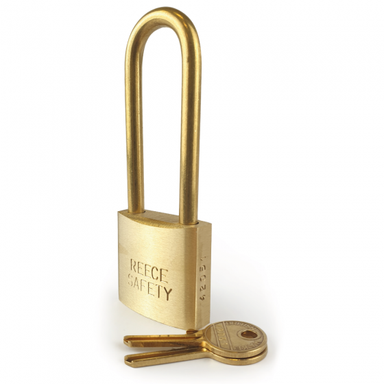 Brass 38mm body Safety Padlock -Keyed to Differ-Long