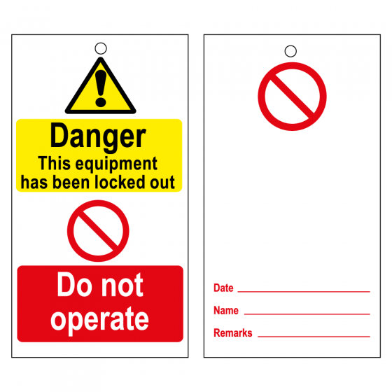 RLOT2 Disposable Lockout Tags - Reverse 'DO NOT' Symbol 