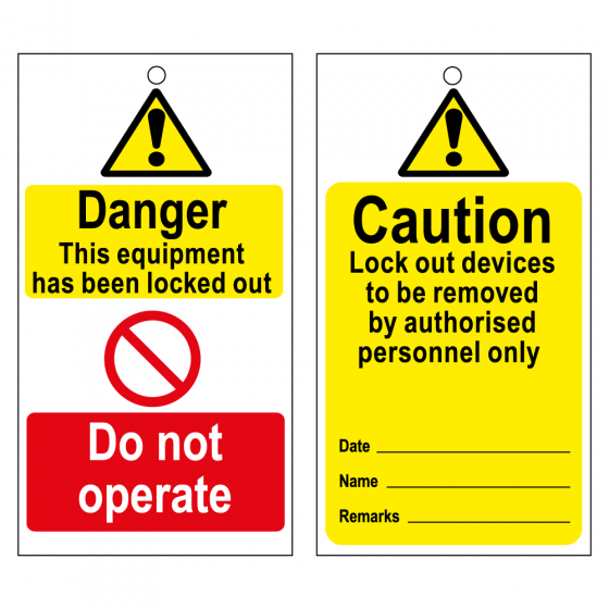 RLOT4 Disposable Lockout Tags - CAUTION Lockout devices