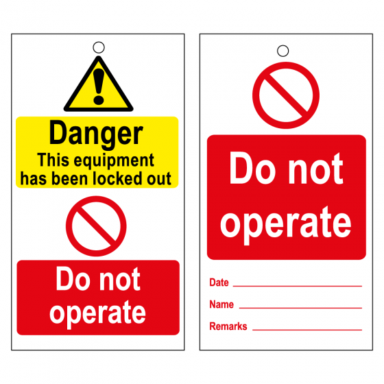 RLOT5 Disposable Lockout Tags - Reverse 'Do not Operate' 