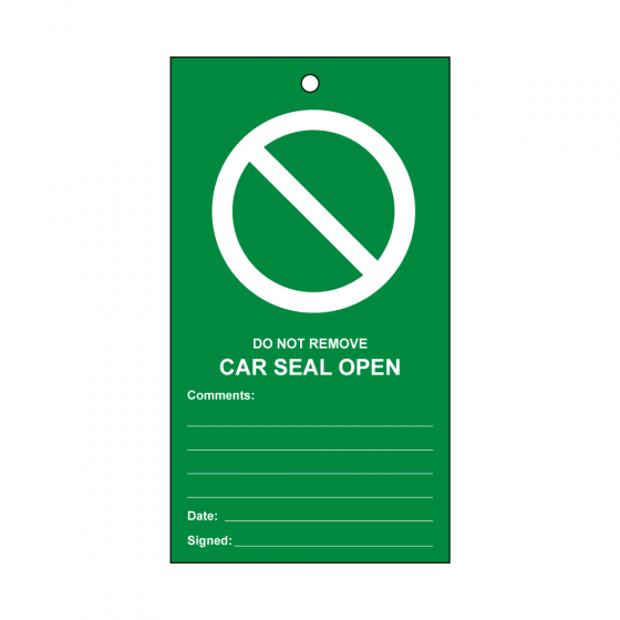 RLOT8 Disposable Car Seal Tag - Green 'Valve Open'