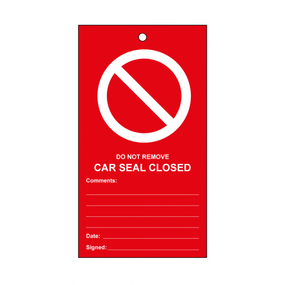 RLOT9 Disposable Car Seal Tag - Red 'Valve Closed'