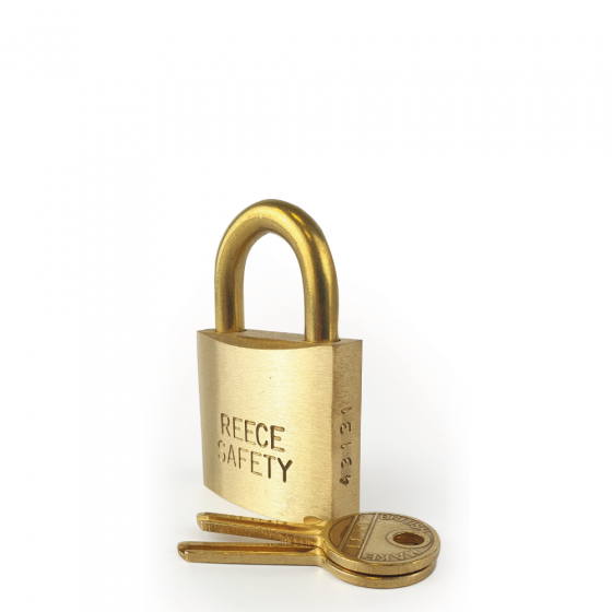 Brass 38mm body Safety Padlock -Keyed to differ-Standard 