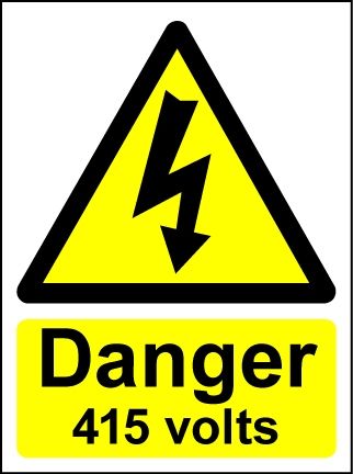 Danger 415 Volts ﾖ Safety Sign