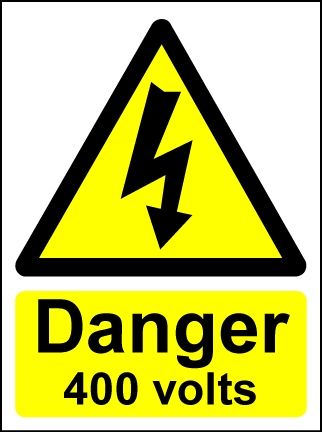  Hazard Warning Sign Danger 400 volts 