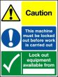 S/A Lockout Wall Sign 600x450mm 3-message 