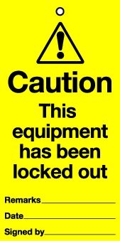 Lockout Tags Caution This equipment has been locked out...Pack of 10