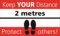 Social distancing floor signs