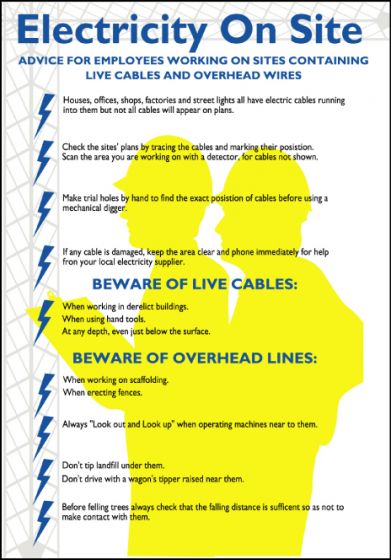 Electrical Safety Poster - 'Electricity on Site'