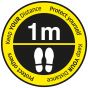 Social Distancing floor sign "Keep your distance" - Black/Yellow