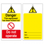 TLOT1 Disposable Lockout Tags - Yellow Caution Blank Reverse