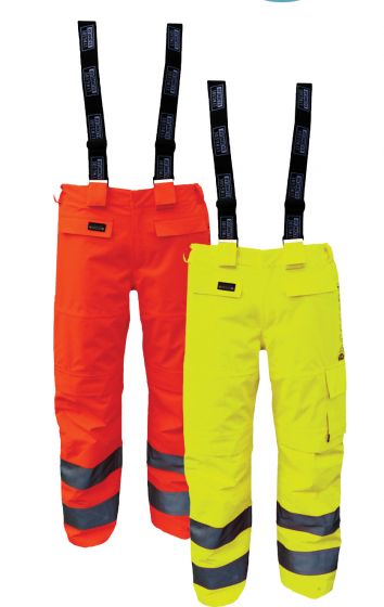 High Viz Arc Flash Yellow Waterproof Salopettes 42.2cal/cm2