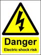 Hazard Warning Sign  Danger Electric shock risk 400x300 mm