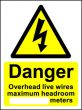 Danger Overhead Live Wires Magnetic (120mm x 90mm)