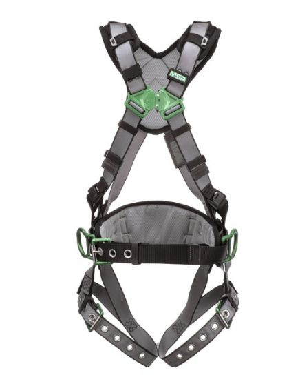 MSA V-FIT Harness, Back/Chest/Hip D-Ring, with Waist Belt, bayoynet leg buckles - Extra Small