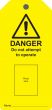 Photo ID Lockout Tag - 'Danger Do Not Attempt to Operate' - 10 Pack