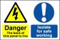 Danger the Back of this Panel Is Live ﾖ Safety Sign