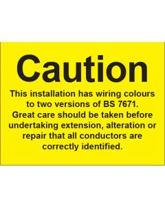 BS7671:2001 Sign 