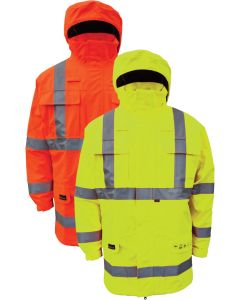 High Viz Arc Flash Orange Waterproof Jacket 42.2cal/cm2