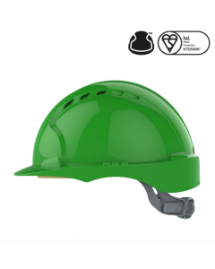 EvoGuard C2 Visor + EVO2 Vented Safety Helmet Combined - Green