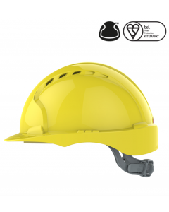 EvoGuard C2 Visor + EVO2 Vented Safety Helmet Combined - Yellow