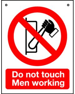 'Do Not Touch Men Working' - Hanging Lockout Sign