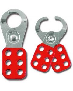 Steel Lockout Hasp in Red, 25mm Dia Jaws