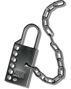  Stainless steel lockout hasp with 152mm (6 inches) s/s chain 