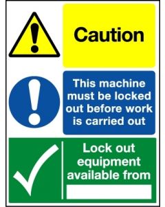 Magnetic Lockout Wall Sign 600x450mm 3-message