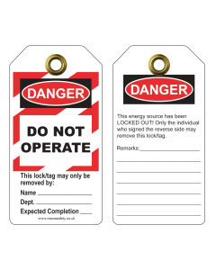 RLTT50 Tuff Tag - Danger - Do Not Operate