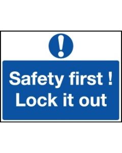 Magnetic Lockout Wall Sign 450x600mm Safety first Lock it out