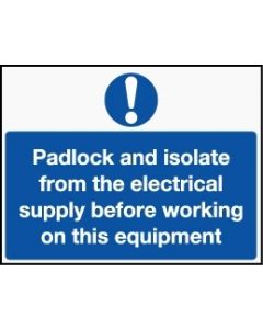 Magnetic Lockout Wall Sign 450x600mm Padlock and isolate from