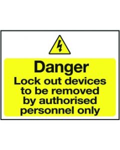 Rigid Lockout Wall Sign 450x600mm Danger lockout devices