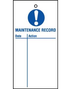 Lockout Tags Maintenance Record. Pack of 10