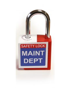 'Maint Dept' -  Lockout Padlock Fold-Over Tag